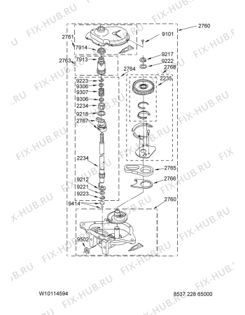 Схема №7 NTW5800TQ0 с изображением Фиксатор для стиралки Whirlpool 480110100166