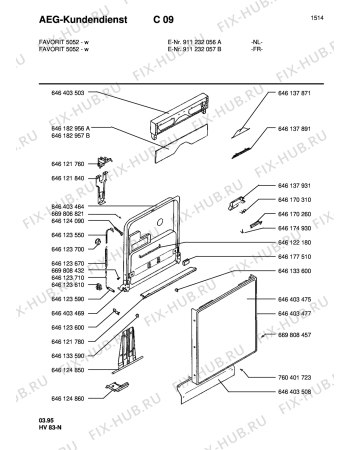 Взрыв-схема посудомоечной машины Aeg FAV5052-W  NL - Схема узла Command panel 037