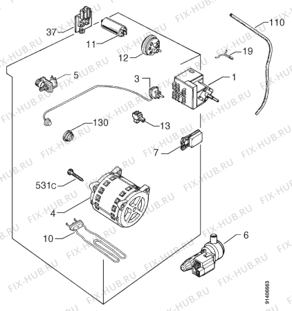 Взрыв-схема стиральной машины Arthurmartinelux AW579F - Схема узла Electrical equipment 268