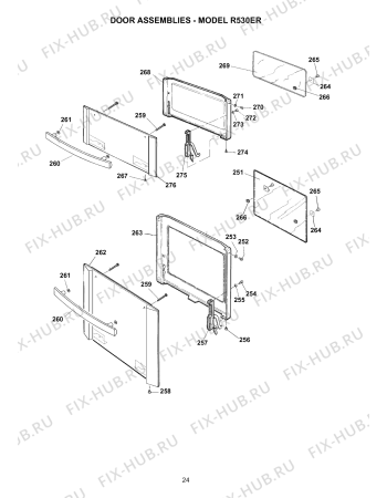 Схема №3 R430ER (F032646) с изображением Дверка для электропечи Indesit C00228964