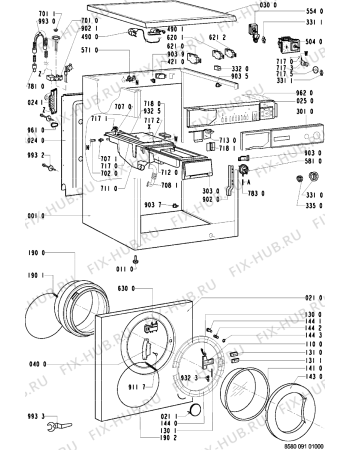 Схема №1 AWP 092 с изображением Скрепление для стиральной машины Whirlpool 481940118871