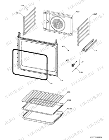 Взрыв-схема плиты (духовки) Ikea KULINARISK 00421086 - Схема узла Oven