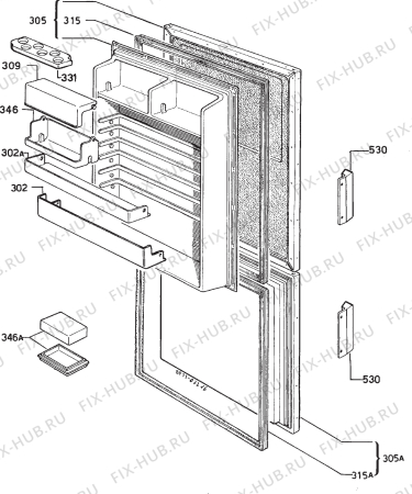 Схема №1 S3049I с изображением Лоток (форма) для холодильника Aeg 2275015085