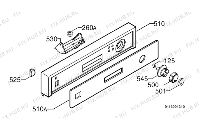 Взрыв-схема посудомоечной машины Zanussi ZDM6026W - Схема узла Command panel 037