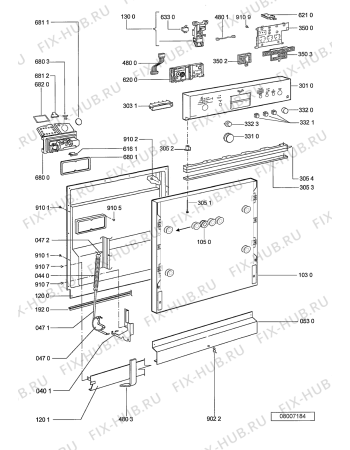 Схема №2 ADG 698 NB с изображением Обшивка для посудомойки Whirlpool 481245373496