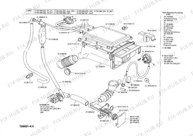 Взрыв-схема стиральной машины Bosch 0722044224 V447 - Схема узла 04