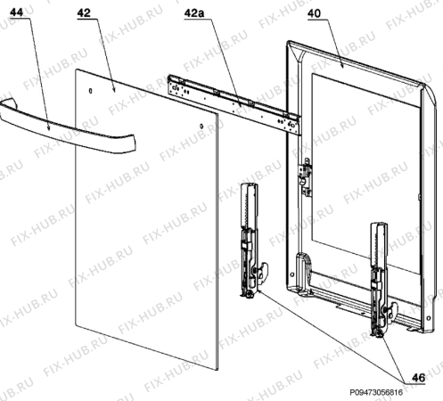 Взрыв-схема плиты (духовки) Zanussi ZCM561MX - Схема узла Door