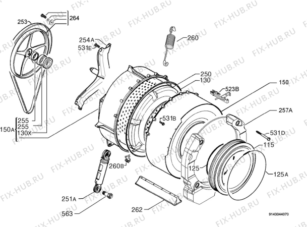 Взрыв-схема стиральной машины Fors WA1651 - Схема узла Functional parts 267