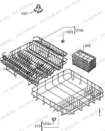 Взрыв-схема посудомоечной машины Electrolux ESF488 - Схема узла Basket 160