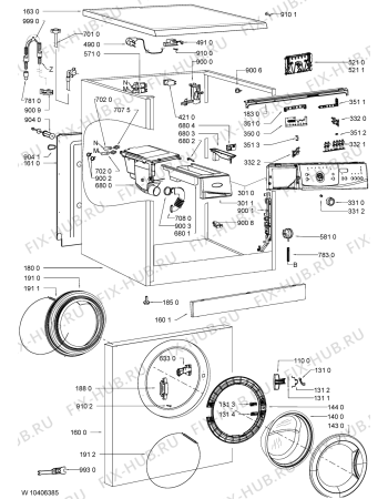 Схема №1 AWO/D 6330 WP с изображением Модуль (плата) для стиралки Whirlpool 481074291156