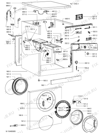 Схема №1 AWO/D 6530 WP с изображением Декоративная панель для стиралки Whirlpool 480111104352