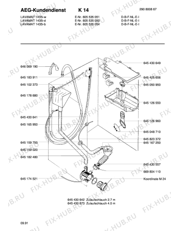 Взрыв-схема стиральной машины Aeg LAV1435I W - Схема узла Hydraulic System 272