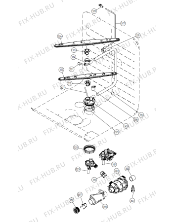 Взрыв-схема посудомоечной машины Gorenje D660 SF   -White Bi #10366000 (900001205, DW20.3) - Схема узла 03