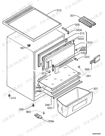 Взрыв-схема холодильника Aeg Electrolux S64160TK38 - Схема узла Housing 001