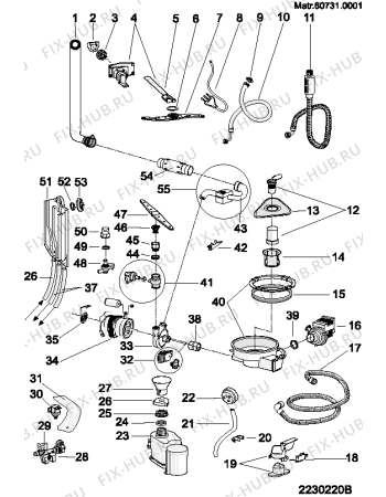 Взрыв-схема посудомоечной машины Hotpoint-Ariston CISLI460ACHA (F049006) - Схема узла