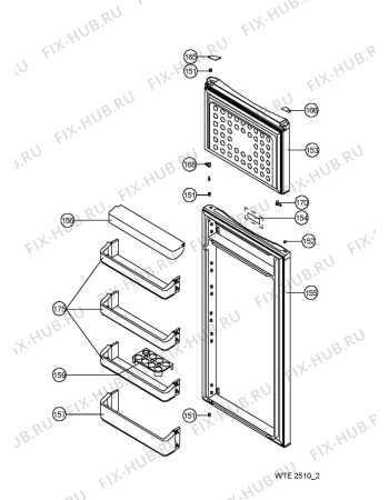 Схема №1 WTE2510 A+W с изображением Дверка для холодильной камеры Whirlpool 482000010169