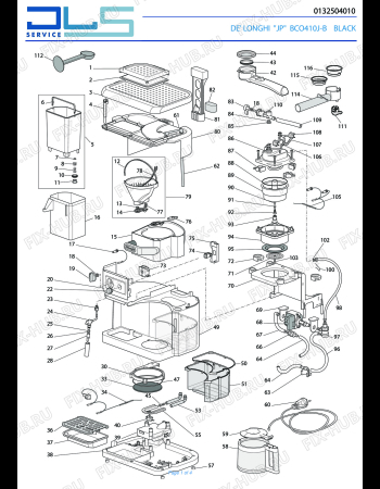 Схема №1 BCO410J-W  WHITE с изображением Электропредохранитель для электрокофеварки DELONGHI 7313283119