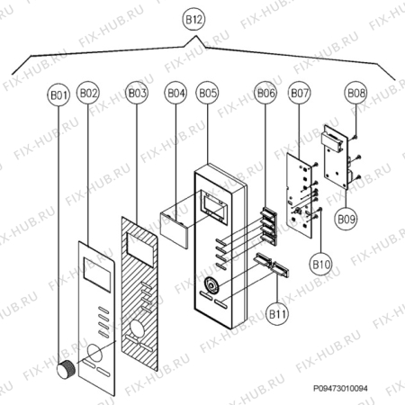 Взрыв-схема микроволновой печи Electrolux EMS2025 - Схема узла Section 2