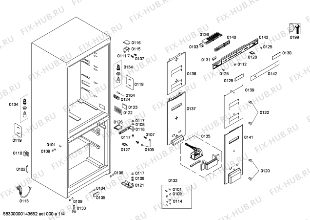 Схема №2 3KFP7765 с изображением Дверь для холодильной камеры Bosch 00246516