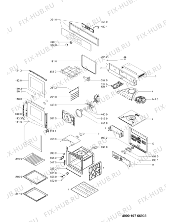 Схема №1 AKZ 6230 WH с изображением Панель для духового шкафа Whirlpool 481010751654