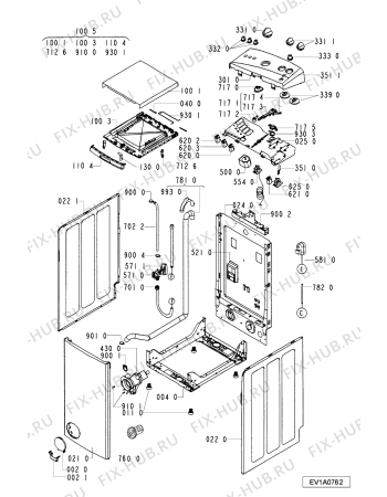 Схема №1 AWV 1000/2 с изображением Обшивка для стиралки Whirlpool 481245213455