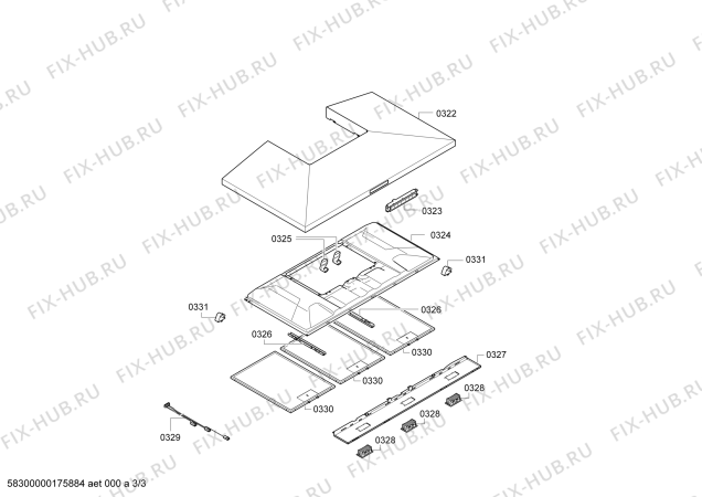 Взрыв-схема вытяжки Bosch DWW098U50 Bosch - Схема узла 03