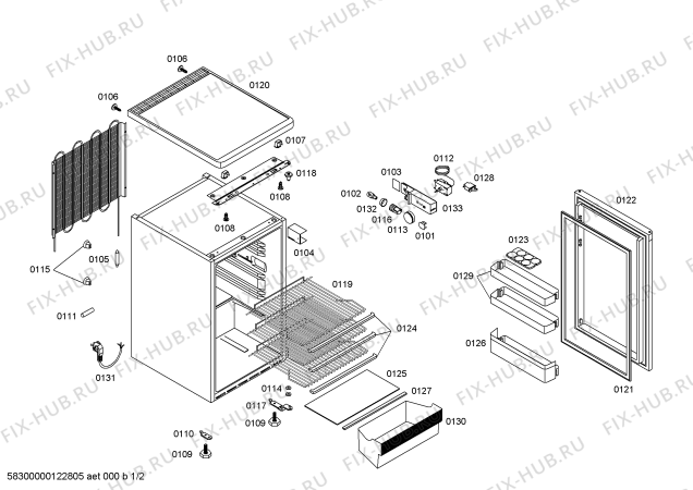 Схема №1 KT14L110CH с изображением Решетка для холодильной камеры Bosch 00213295