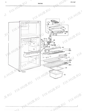 Взрыв-схема холодильника Electrolux RM3601 - Схема узла C20 Interior D