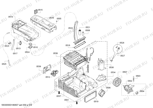 Взрыв-схема сушильной машины Bosch WTW87F90CH Serie 8 SelfCleaning Condenser - Схема узла 05