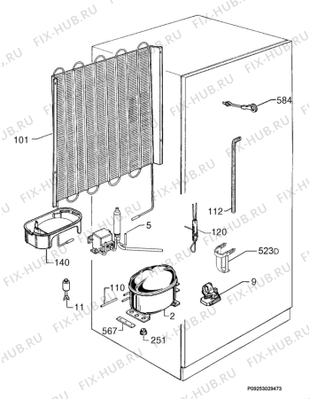 Взрыв-схема холодильника Aeg Electrolux SC91843-6I - Схема узла Cooling system 017