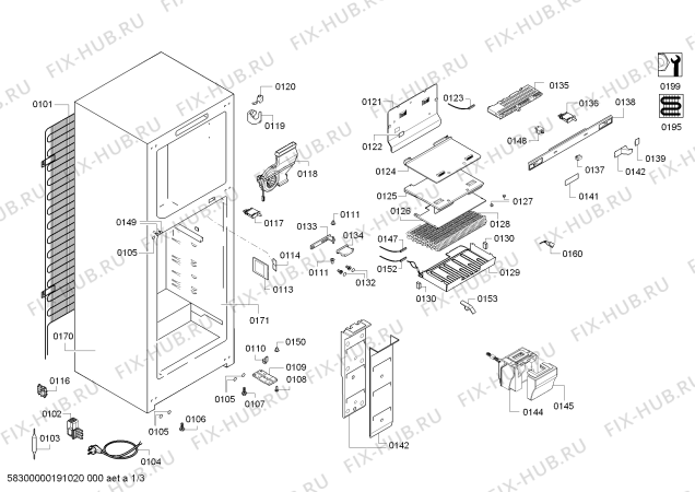 Схема №2 KDN46VW25U KDN с изображением Силовой модуль для холодильной камеры Bosch 12010396