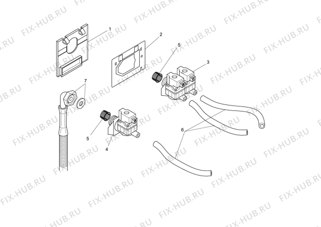 Взрыв-схема стиральной машины Aeg LAVM60 - Схема узла Hot-/Rainwater