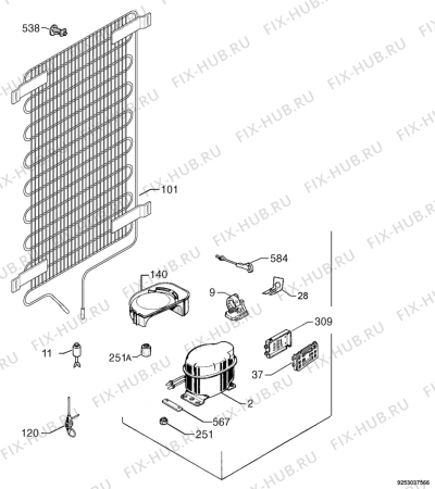 Взрыв-схема холодильника Aeg Electrolux S60240DT4 - Схема узла Cooling system 017