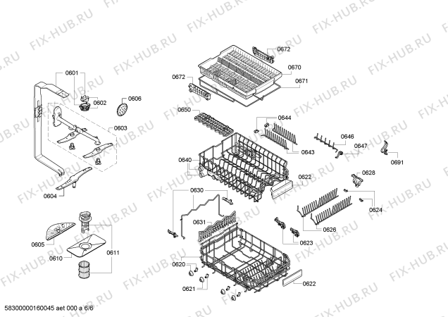 Взрыв-схема посудомоечной машины Bosch SPS99T99 Super Silence - Схема узла 06