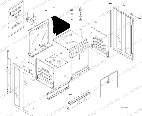 Взрыв-схема плиты (духовки) Zanussi ZX5540GL - Схема узла Section 3