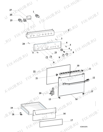 Взрыв-схема плиты (духовки) Ariston A6MMC6AFXEX (F083792) - Схема узла