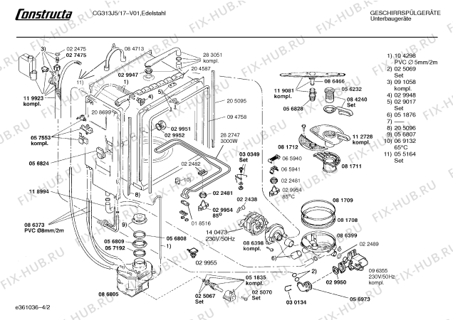 Схема №3 CG313J5 с изображением Панель для посудомойки Bosch 00296017