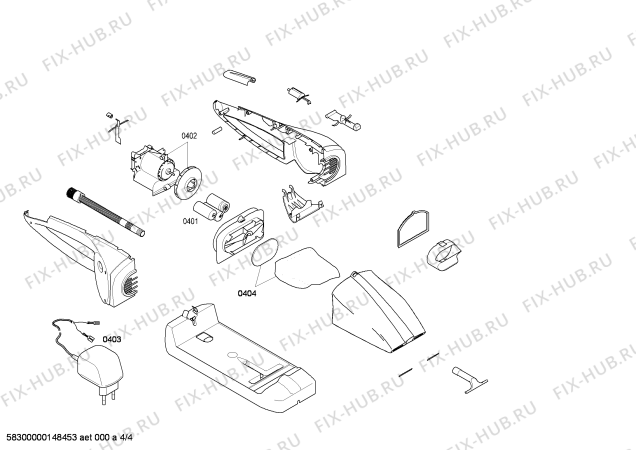 Взрыв-схема пылесоса Bosch BSD3025 BOSCH sphera 2000W - Схема узла 04