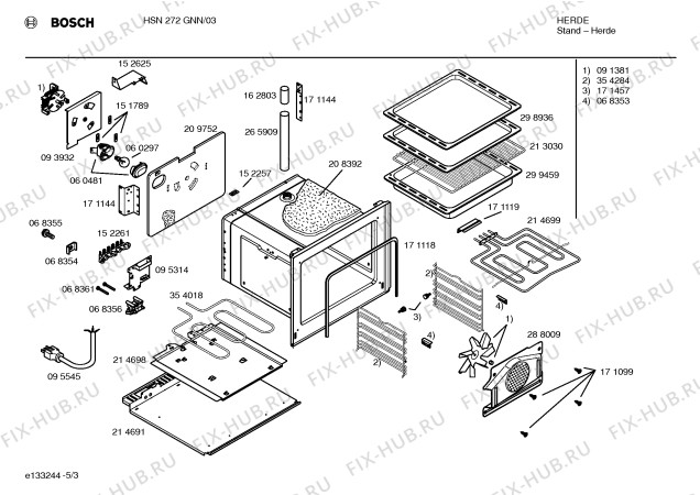 Схема №2 HSN272GNN с изображением Инструкция по эксплуатации для плиты (духовки) Bosch 00524158