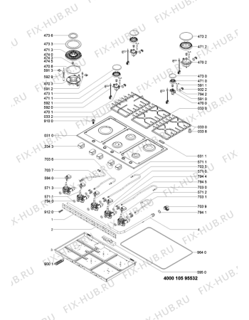 Схема №1 AKT925IXL (F096556) с изображением Поверхность для духового шкафа Indesit C00520686