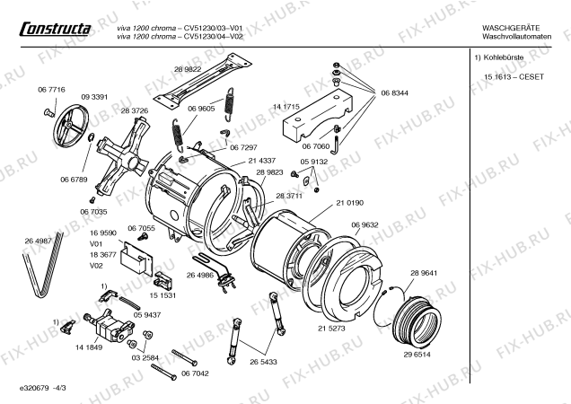 Схема №3 CV51230 Constructa VIVA 1200 S с изображением Кабель для стиралки Bosch 00481642