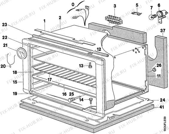 Взрыв-схема комплектующей Arthurmartinelux CM6236W2 - Схема узла Oven body