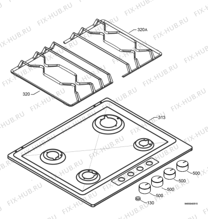 Взрыв-схема плиты (духовки) Aeg Electrolux 65557G-M - Схема узла Hob 271