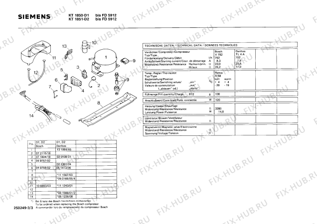 Схема №3 KT1851 с изображением Уплотнитель двери для холодильника Siemens 00191816