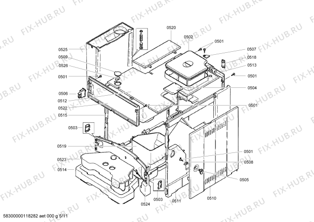 Взрыв-схема кофеварки (кофемашины) Gaggenau CM200630 Gaggenau - Схема узла 06