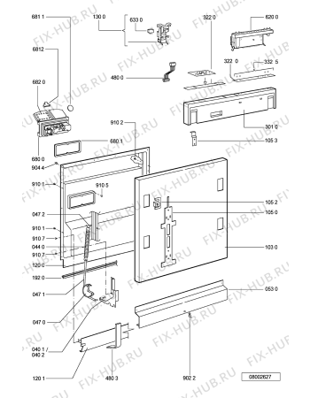 Схема №1 DI 414 с изображением Панель для посудомоечной машины Whirlpool 481245371545