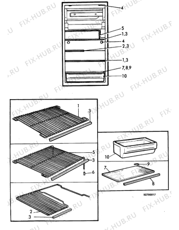 Взрыв-схема холодильника Electrolux RF938 - Схема узла C10 Interior