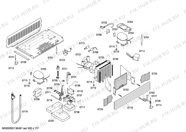 Взрыв-схема холодильника Gaggenau RX496200 - Схема узла 07