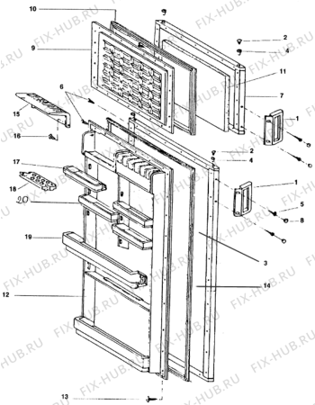 Взрыв-схема холодильника Indesit RG2325SLECO (F018637) - Схема узла