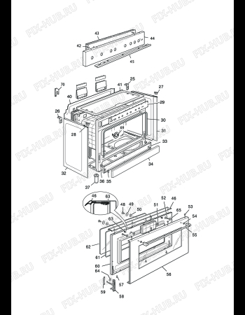 Взрыв-схема плиты (духовки) DELONGHI PGVB 965 GHI - Схема узла 2